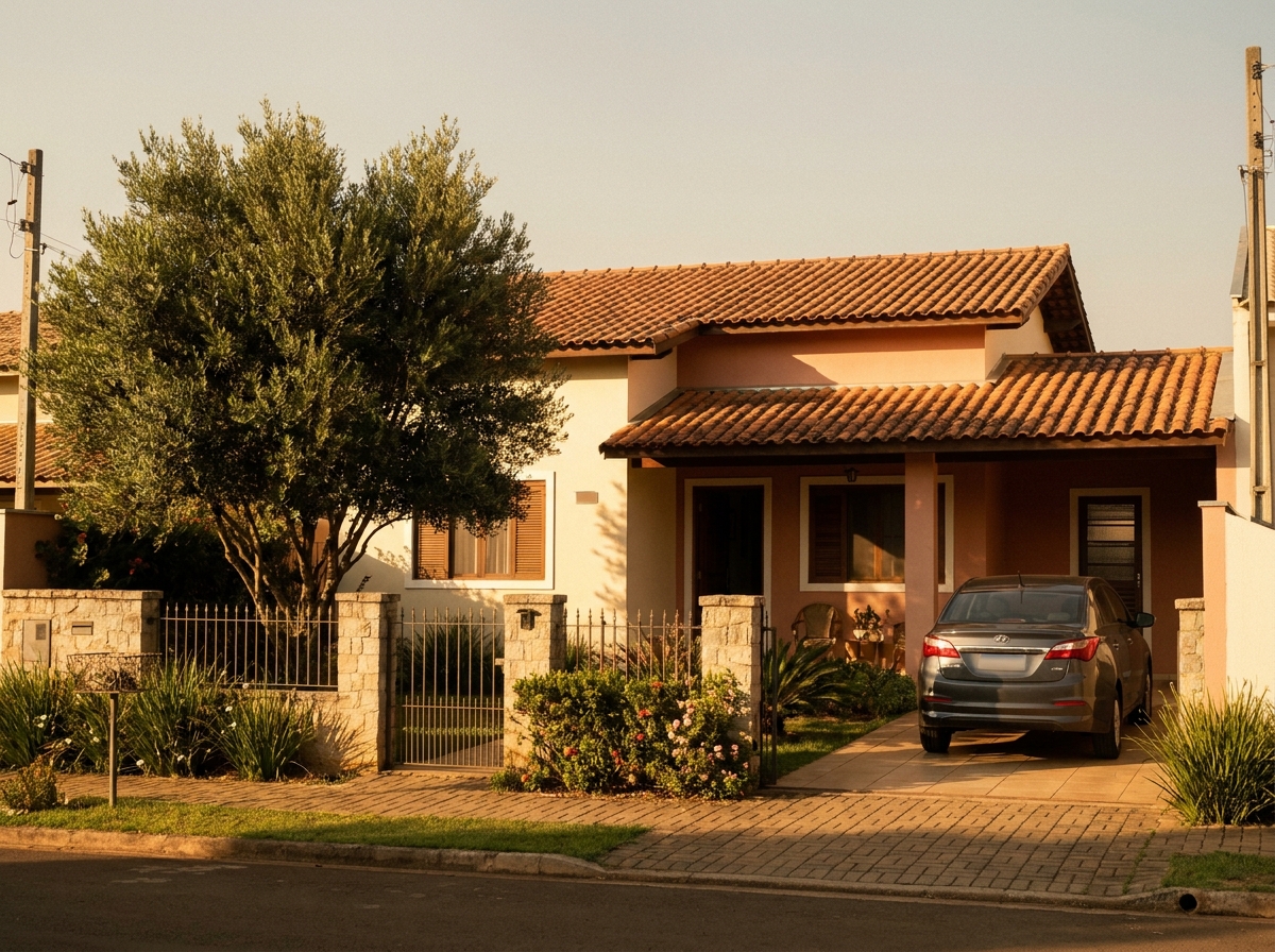 Casa típica do Aroeiras mostrando padrão das construções